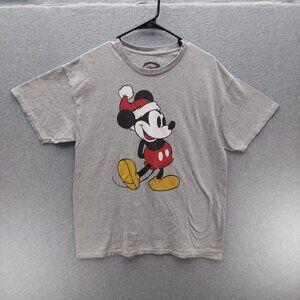 Disney Mickey Mouse Christmas T-Shirt Gray L